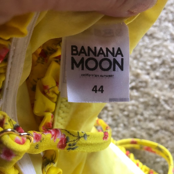 Banana Moon Yellow floral bandeau top SZ 44 - Picture 7 of 8